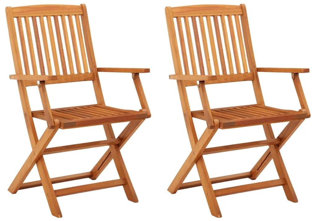 Καρέκλες Εξωτ. Χώρου Πτυσσόμενες 2 τεμ. Μασίφ Ξύλο Ευκαλύπτου
