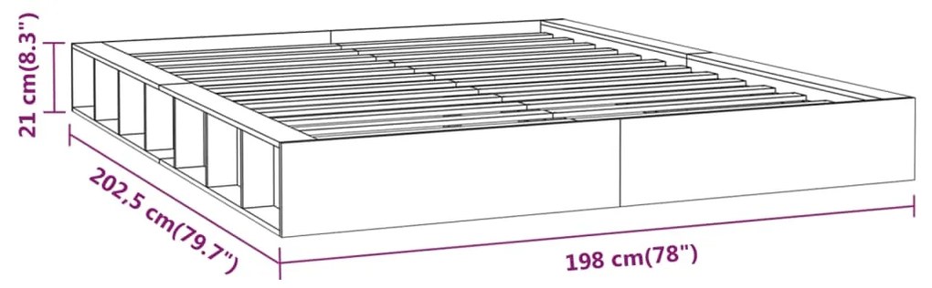 Πλαίσιο Κρεβατιού Λευκό 180 x 200 εκ. Μασίφ Ξύλο Super King - Λευκό