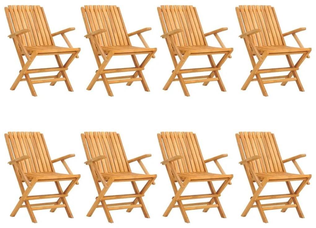Καρέκλες Κήπου Πτυσσόμενες 8 τεμ. 61x67x90 εκ. Μασίφ Ξύλο Teak - Καφέ