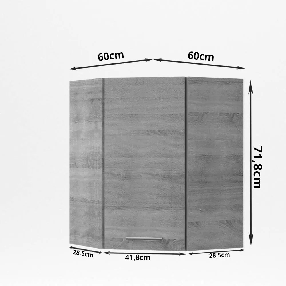 ALINA Πάνω Ντουλάπι Γωνίας 60x60x30.5x71.8εκ Σονόμα-Μόκκα - SO-AVU60 - SO-AVU60