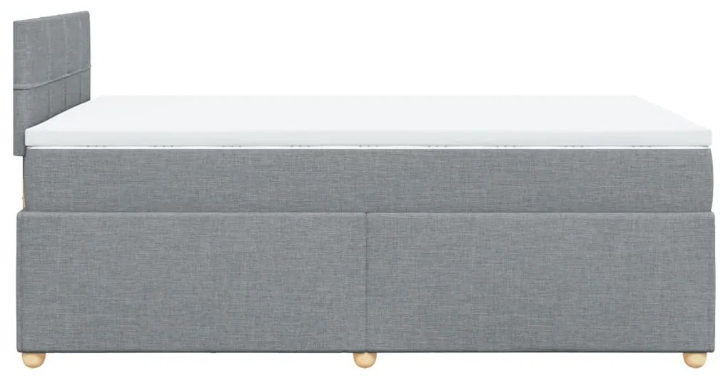 vidaXL Κρεβάτι Boxspring με Στρώμα Ανοιχτό Γκρι 120x190 εκ. Υφασμάτινο