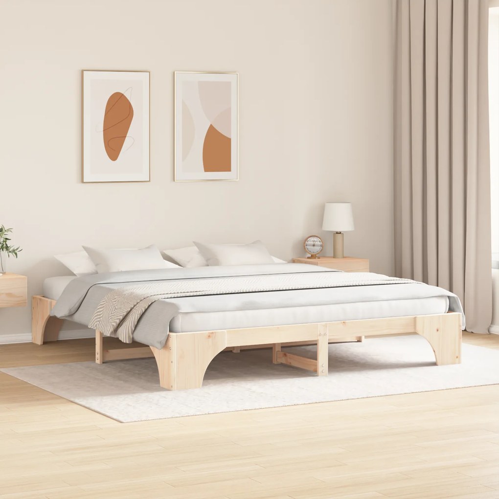 vidaXL Κρεβάτι 180x200cm από Μασίφ Ξύλο Πεύκου