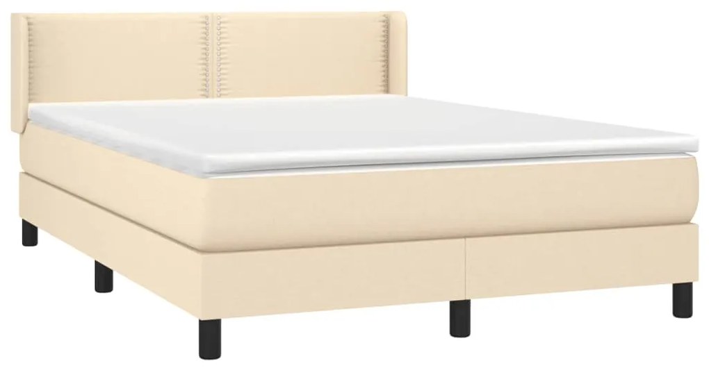 ΚΡΕΒΑΤΙ BOXSPRING ΜΕ ΣΤΡΩΜΑ ΚΡΕΜ 140X190 ΕΚ. ΥΦΑΣΜΑΤΙΝΟ 3129630