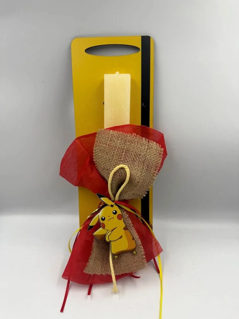 Τύπου Pikatsu - Πίκατσου Πόκεμον Αρωματική λαμπάδα ν.1 - Σετ Λαμπάδα και πλάτη