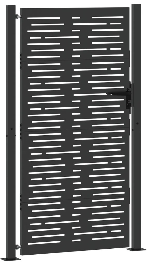 vidaXL Πύλη Κήπου Μαύρο 105 x 200 cm Ατσάλι με Επικάλυψη Πούδρας