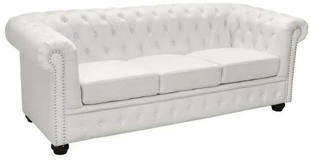 ΚΑΝΑΠΕΣ 3ΘΕΣΙΟΣ T.CHESTERFIELD HM3009.02 ΤΕΧΝΟΔΕΡΜΑ ΛΕΥΚΟ ΜΑΤ 208x90x73 εκ.