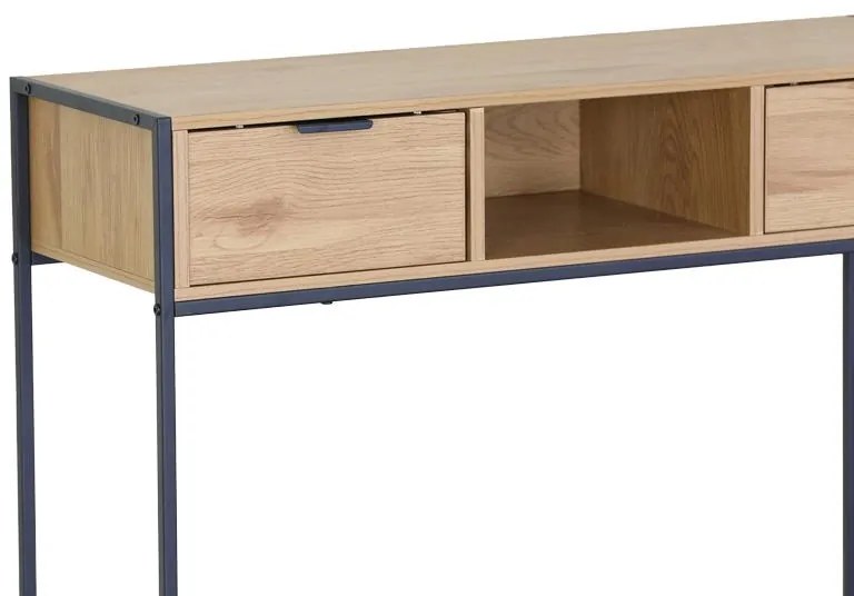 Κονσόλα Regando σε oak απόχρωση με μαύρο μέταλλο 100x35x80εκ 100x35x80 εκ.