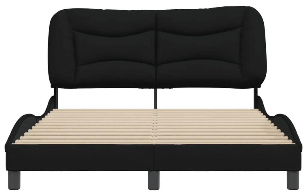 vidaXL Σκελετός Κρεβατιού Χωρίς Στρώμα Hvar Μαύρο 140x200 εκ.Υφασμάτινο