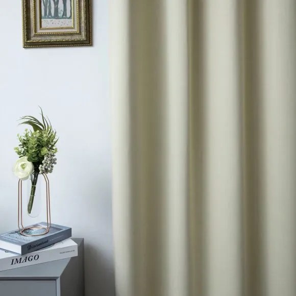 Beauty Home Κουρτίνα Blackout σκίασης με 8 κρίκους Ideal Art 8400 140x270 Μπεζ
