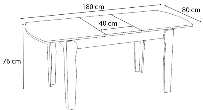 Τραπέζι Marlon Megapap επεκτεινόμενο χρώμα καρυδί 140+40x80x76εκ.