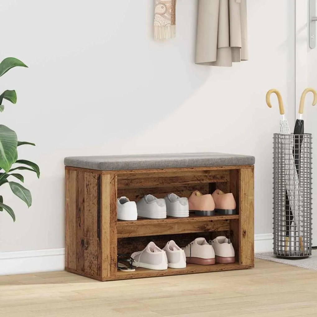 vidaXL Ράφι Παπουτσιών Παλαιό ξύλο 75 x 35 x 45 εκ. Επεξεργασμένο ξύλο