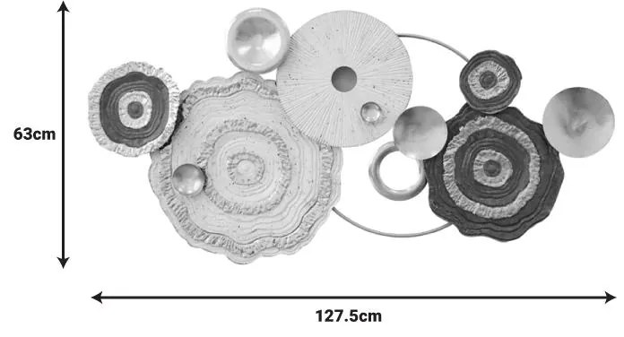 Διακοσμητικό τοίχου Melin Inart μέταλλο σε χρυσή-λευκή-μαύρη απόχρωση 127.5x63x6εκ