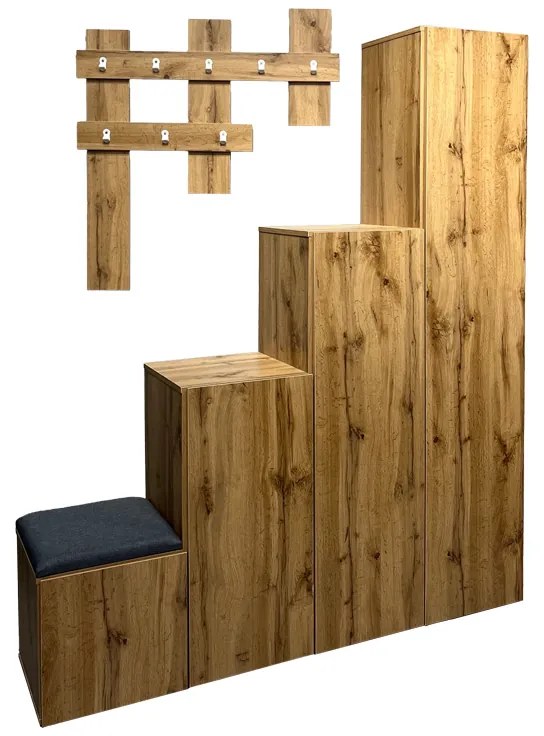 Έπιπλο εισόδου Nenich pakoworld σε sonoma απόχρωση 150x37x180εκ