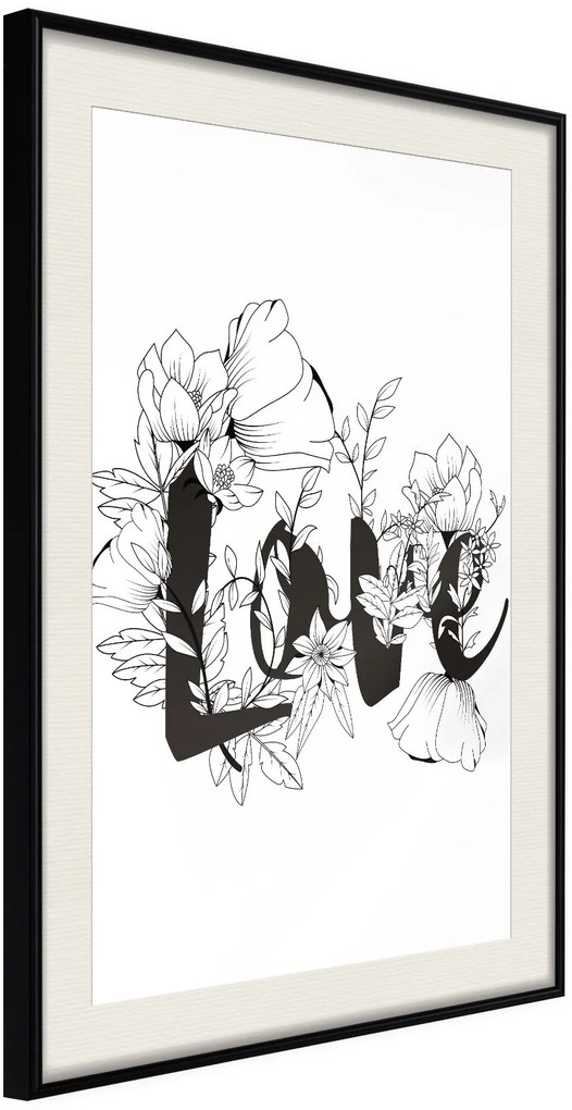 Αφίσα - Blossoming Love - 20x30 - Μαύρο - Με πασπαρτού