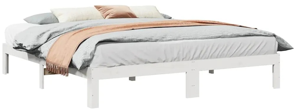 vidaXL Σκελετός Κρεβ. Χωρίς Στρώμα Λευκό 180x200 εκ Μασίφ Πεύκο