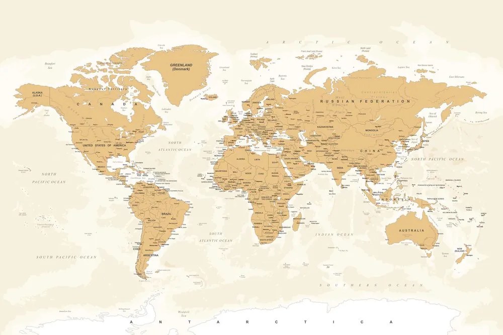 Εικόνα στον παγκόσμιο χάρτη φελλού με vintage πινελιά - 120x80  color mix