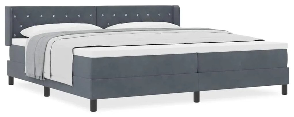 vidaXL Κρεβάτι με Ελατήρια και Στρώμα Μαύρο 100x200 εκ. Βελούδο