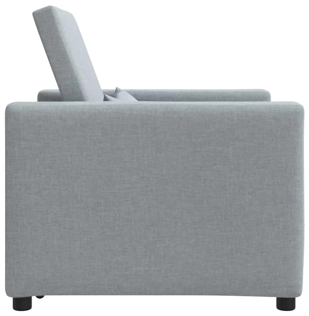vidaXL Μονός καναπές-κρεβάτι Ανοιχτό γκρι 90 x 165 x 87 εκ. ύφασμα