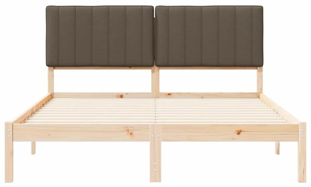 vidaXL Σκελετός Κρεβατιού με Επενδεδυμένο Κεφαλάρι Taupe 160 x 200 cm