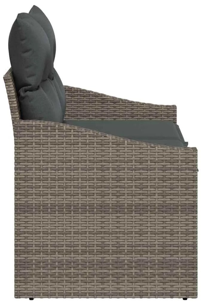 vidaXL Καναπές Κήπου με μαξιλάρι Γκρι 123 x 62 x 69εκ συνθετικό ρατάν