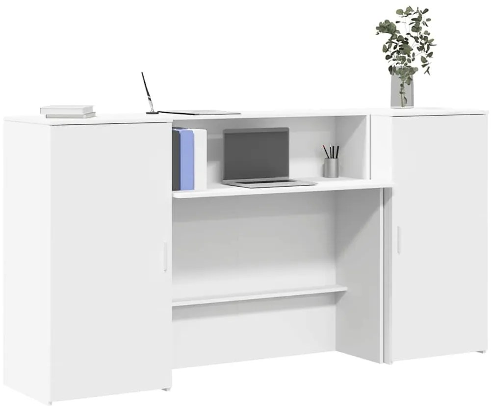 Γραφείο υποδοχής Λευκό 200x50x103,5 εκ. Επεξεργασμένο Ξύλο