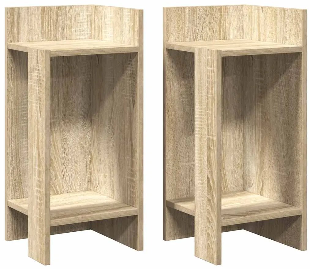Τραπεζάκια 2 τεμ. με ράφι Sonoma Δρυς 25,5x27x60 εκ. - Καφέ