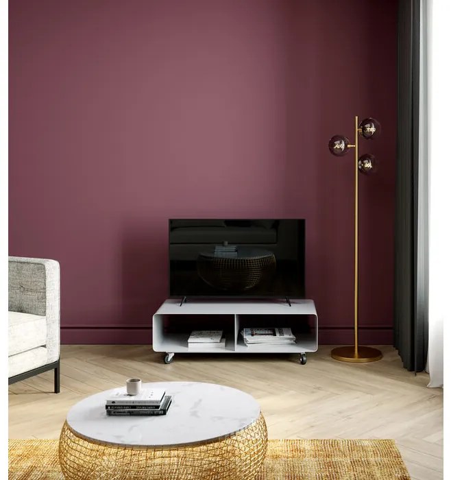 Έπιπλο TV Lounge Μεταλλικό Λευκό 90x42x30εκ - Λευκό