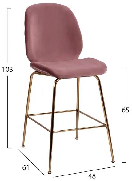 ΣΚΑΜΠΟ ΜΕΣΑΙΟΥ ΥΨΟΥΣ NORA HM8524.02 ΒΕΛΟΥΔΟ ΣΑΠΙΟ ΜΗΛΟ & ΧΡΥΣΟ ΜΕΤΑΛΛΙΚΟ ΣΚΕΛΕΤΟ 48x61x103 εκ.