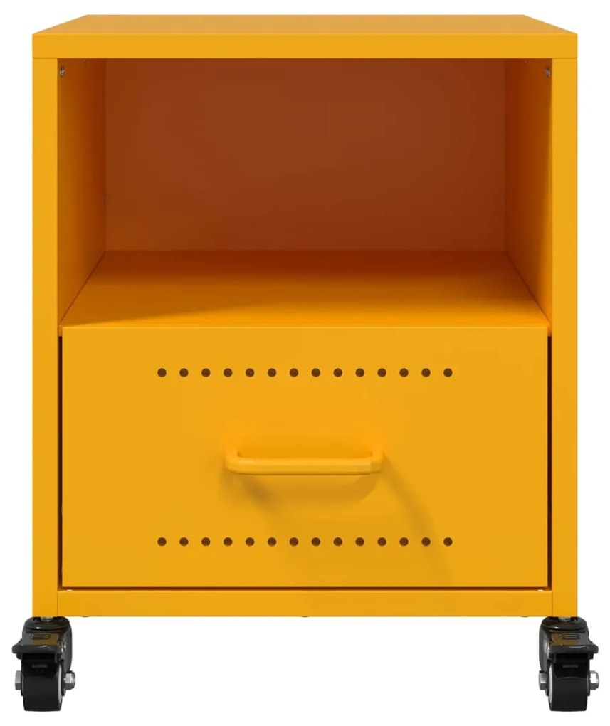 vidaXL Κομοδίνο Μουσταρδί 36x39x43,5 εκ. από Χάλυβα
