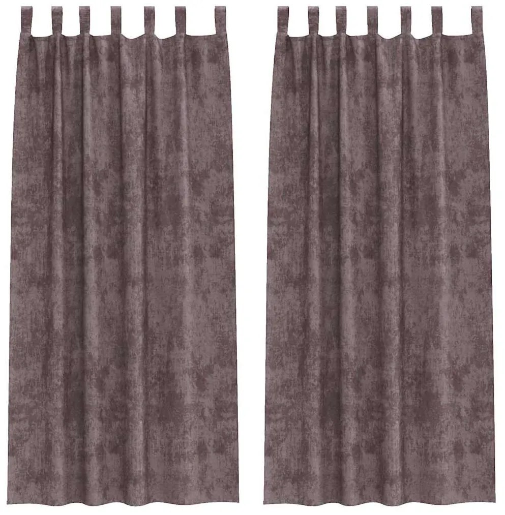 vidaXL Κουρτίνα με κουρτίνες 2 pcs Καφέ 225 x 140 εκ. Βελούδο