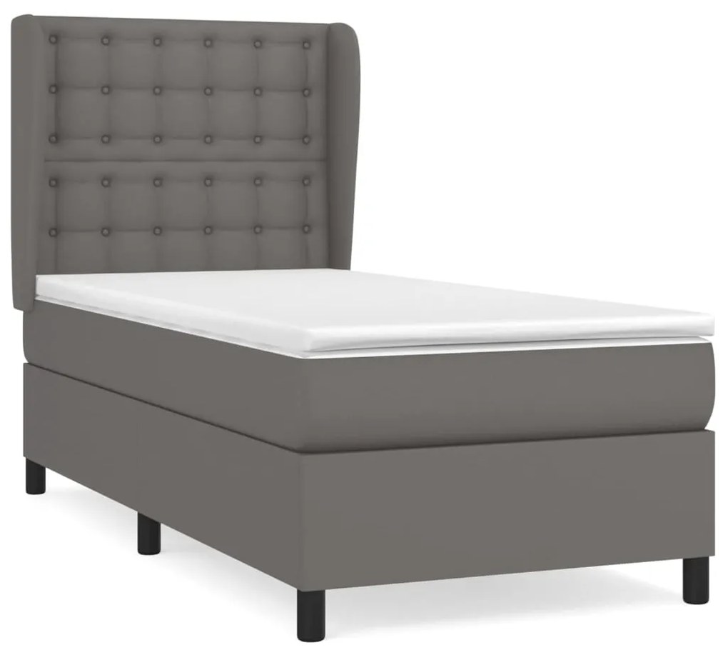 ΚΡΕΒΑΤΙ BOXSPRING ΜΕ ΣΤΡΩΜΑ ΓΚΡΙ 90X190 ΕΚ. ΑΠΟ ΣΥΝΘΕΤΙΚΟ ΔΕΡΜΑ 3129007