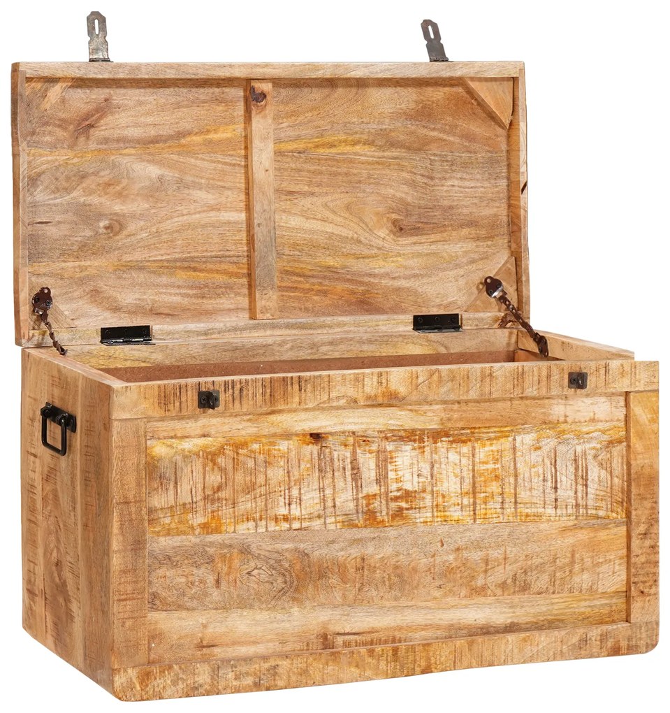 vidaXL Κουτί αποθήκευσης Καφέ 70 x 35 x 40 εκ. Μασίφ ξύλο μάνγκο