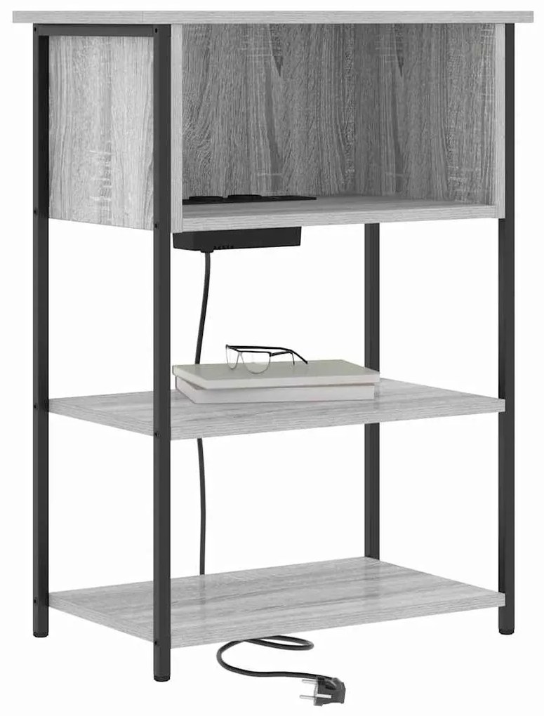 vidaXL Κομοδίνο Γκρι sonoma 55 x 31 x 76 εκ Επεξεργασμένο ξύλο