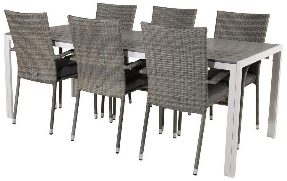 Σετ Τραπέζι και καρέκλες Dallas 2208, Polyξύλο, Πλαστικό ψάθινο, Μαξιλάρι καθίσματος: Ναι | Epipla1.gr