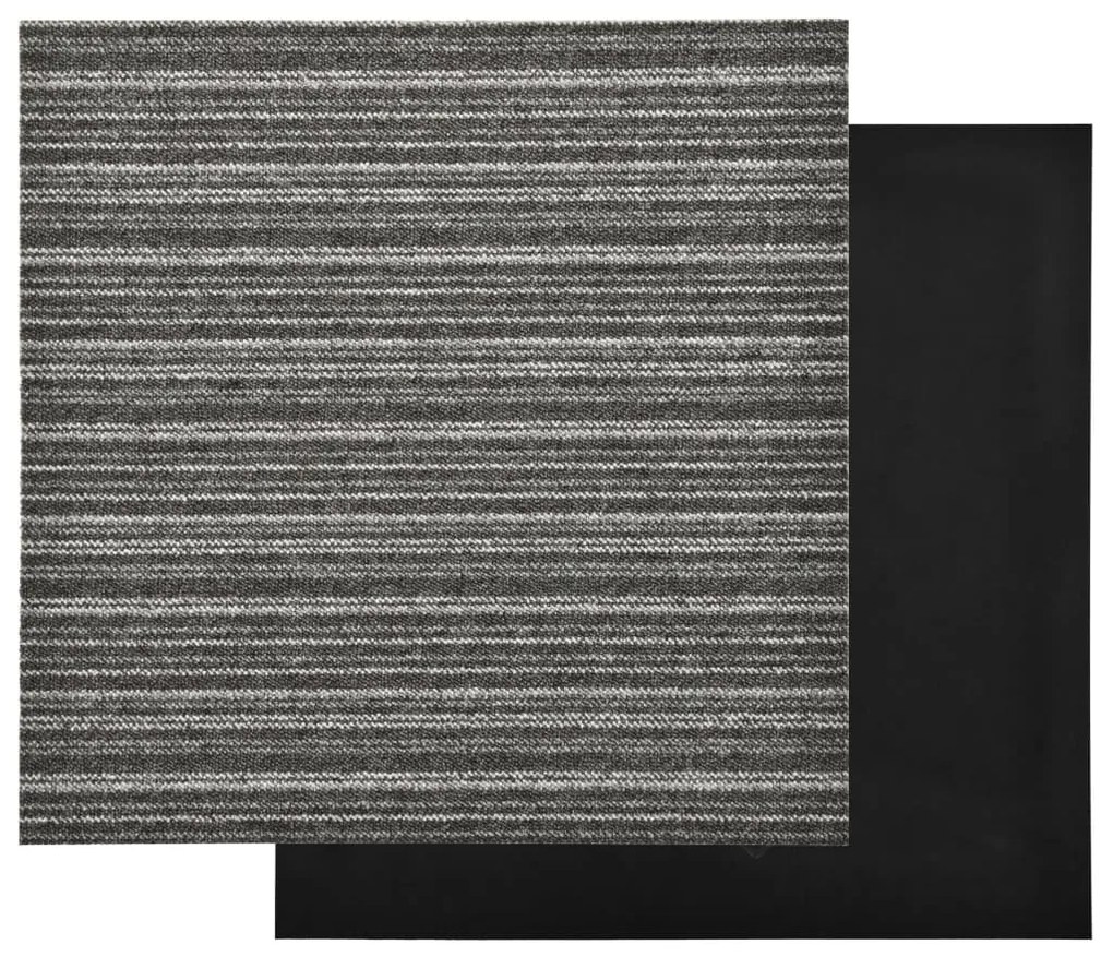 Μοκέτα Πλακάκι 20 τεμ. Ανθρακί Ριγέ 5 μ² 50x50 εκ. 147308