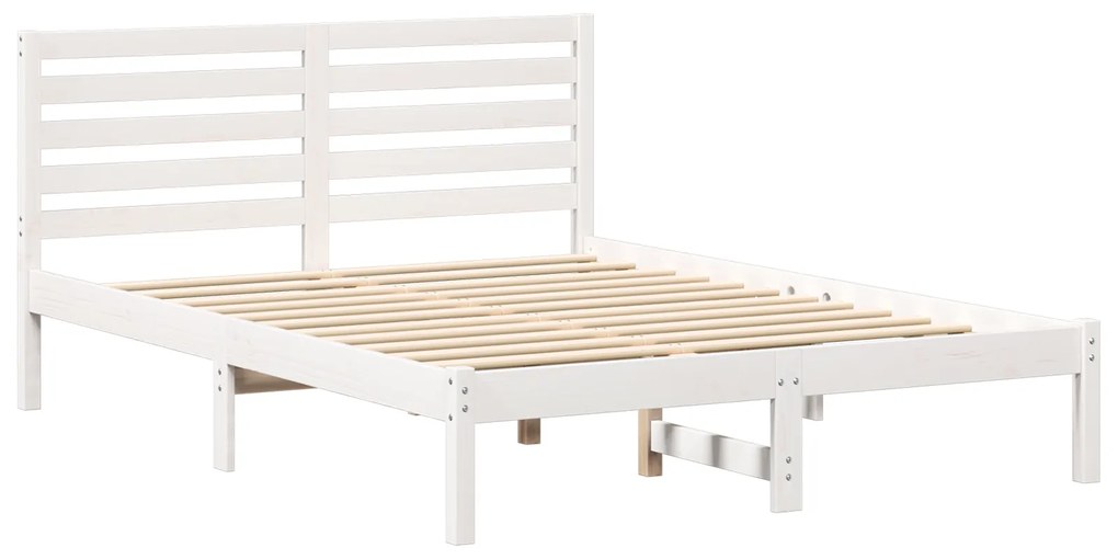 vidaXL Σκελετός Κρεβατιού Λευκό 140 x 190 cm Συμπαγές ξύλο πεύκου
