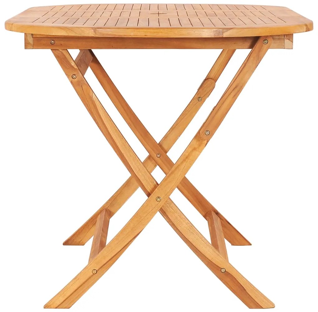 vidaXL Τραπέζι Κήπου Πτυσσόμενο 160 x 80 x 75 εκ. από Μασίφ Ξύλο Teak