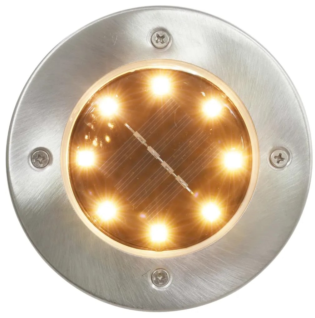 vidaXL Σποτ Ηλιακά Χωνευτά - Καρφωτά LED 8 τεμ. Θερμό Λευκό