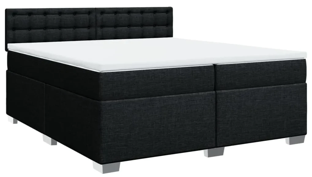 Κρεβάτι Boxspring με Στρώμα Μαύρο 200x200 εκ. Υφασμάτινο 3286011