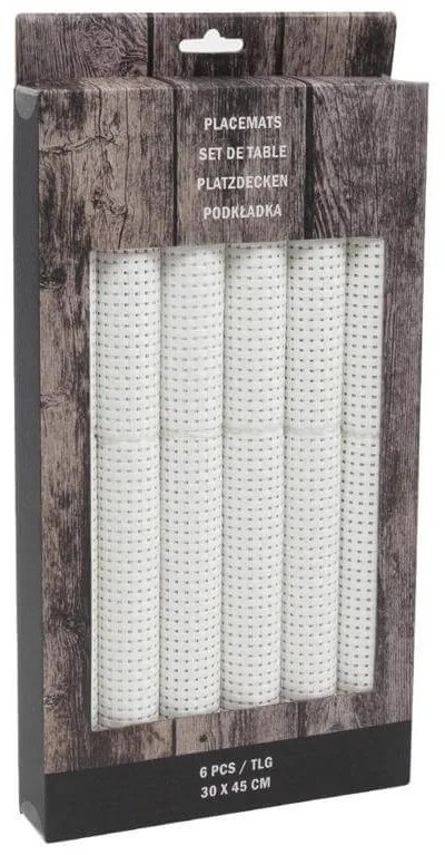 Set 6 Σουπλά (22280666) Πολυεστέρας, 45 x 30 x 0.5 cm, Λευκά