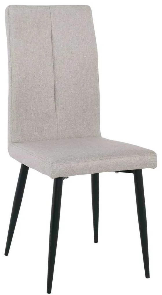 Καρέκλα Μεταλλική MINA Μαύρη/Ύφασμα Μπεζ 43x56x97cm (Σετ 6 ΤΕΜ)