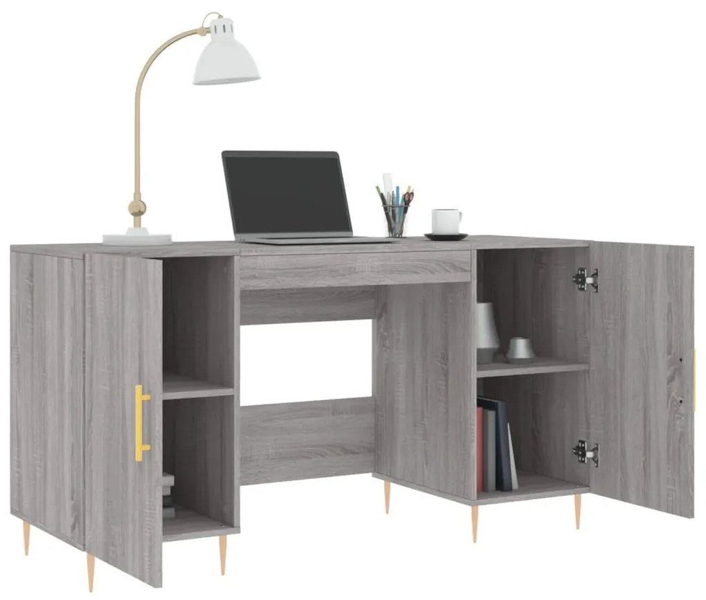 vidaXL Γραφείο Γκρι Sonoma 140 x 50 x 75 εκ. από Επεξεργασμένο Ξύλο