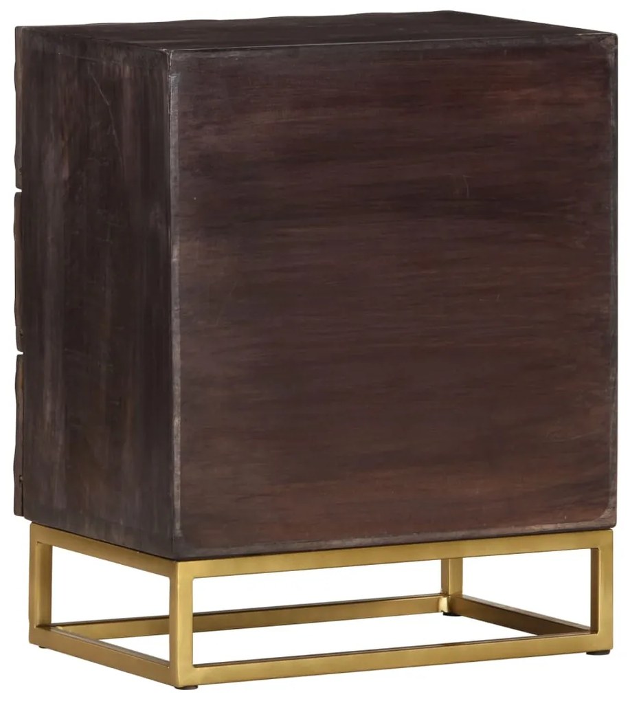 vidaXL Κομοδίνο Μαύρο 40 x 30 x 50 εκ. από Μασίφ Ξύλο Μάνγκο