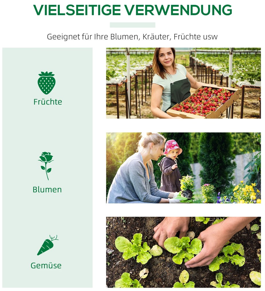 Outsunny Θερμοκήπιο με παράθυρο PE Τοματιέρα Πρώιμο κρεβάτι 120 x 60 x 60 cm Πράσινο