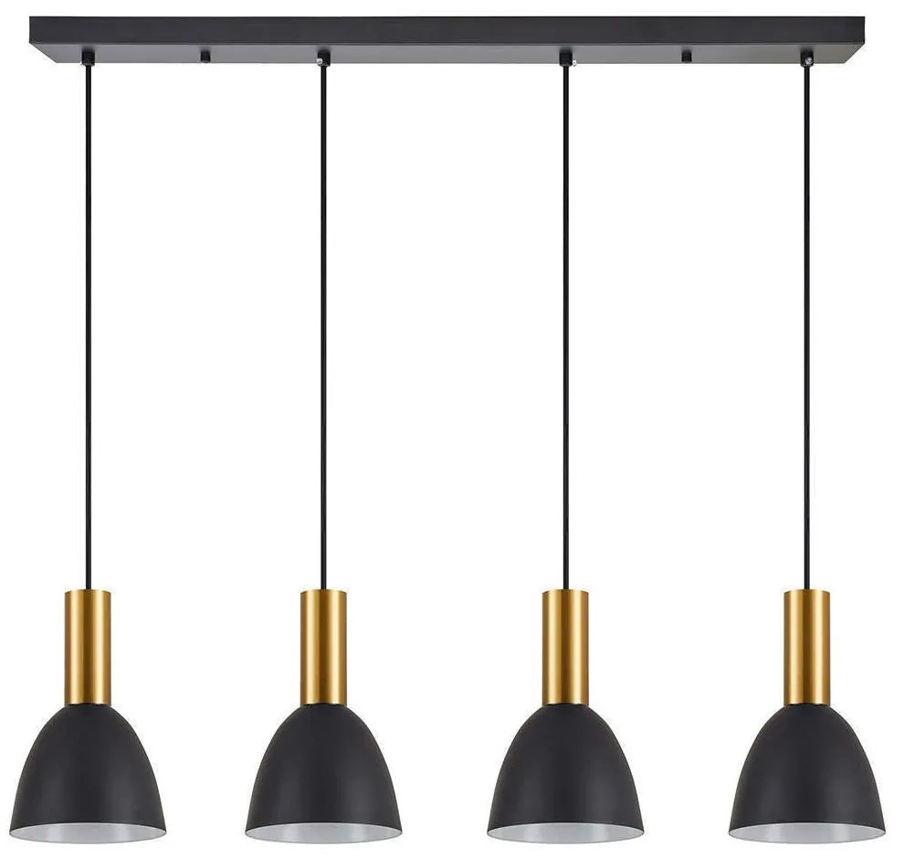 Φωτιστικό Οροφής - Ράγα Adept Tube 77-8644 85x16x300cm 4xE27 60W Black-Gold Homelighting