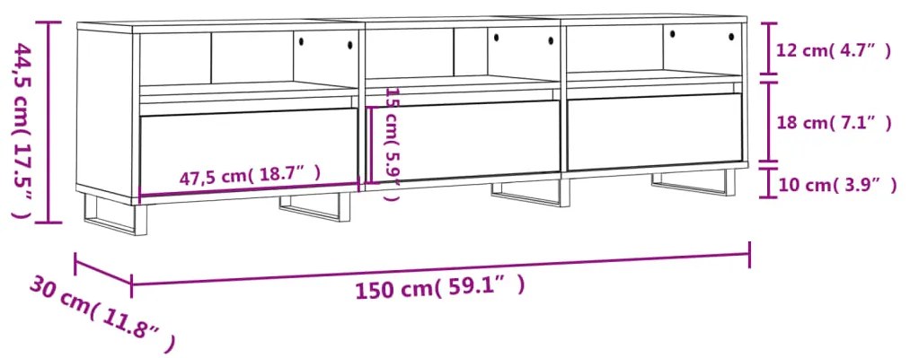 ΈΠΙΠΛΟ ΤΗΛΕΟΡΑΣΗΣ ΚΑΠΝΙΣΤΗ ΔΡΥΣ 150X30X44,5 ΕΚ. ΕΠΕΞ. ΞΥΛΟ 831305