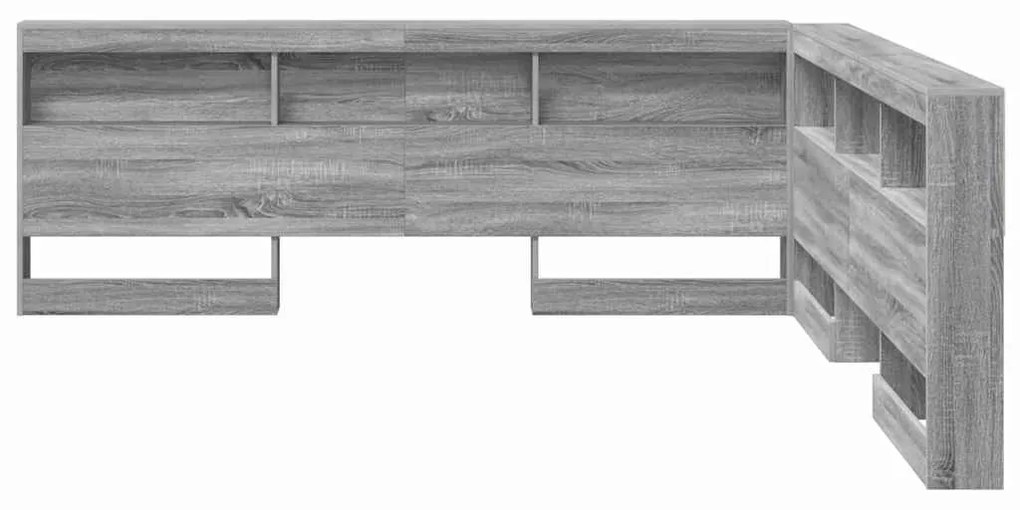vidaXL Κεφαλάρι Αποθήκης με ράφι Γκρι sonoma 200 cm Επεξεργασμένο ξύλο