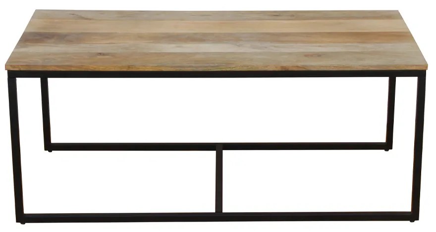 QUADRO COFFEE TABLE SET 3ΤΕΜ ΦΥΣΙΚΟ ΜΑΥΡΟ 110x60xH45cm - 04-1055