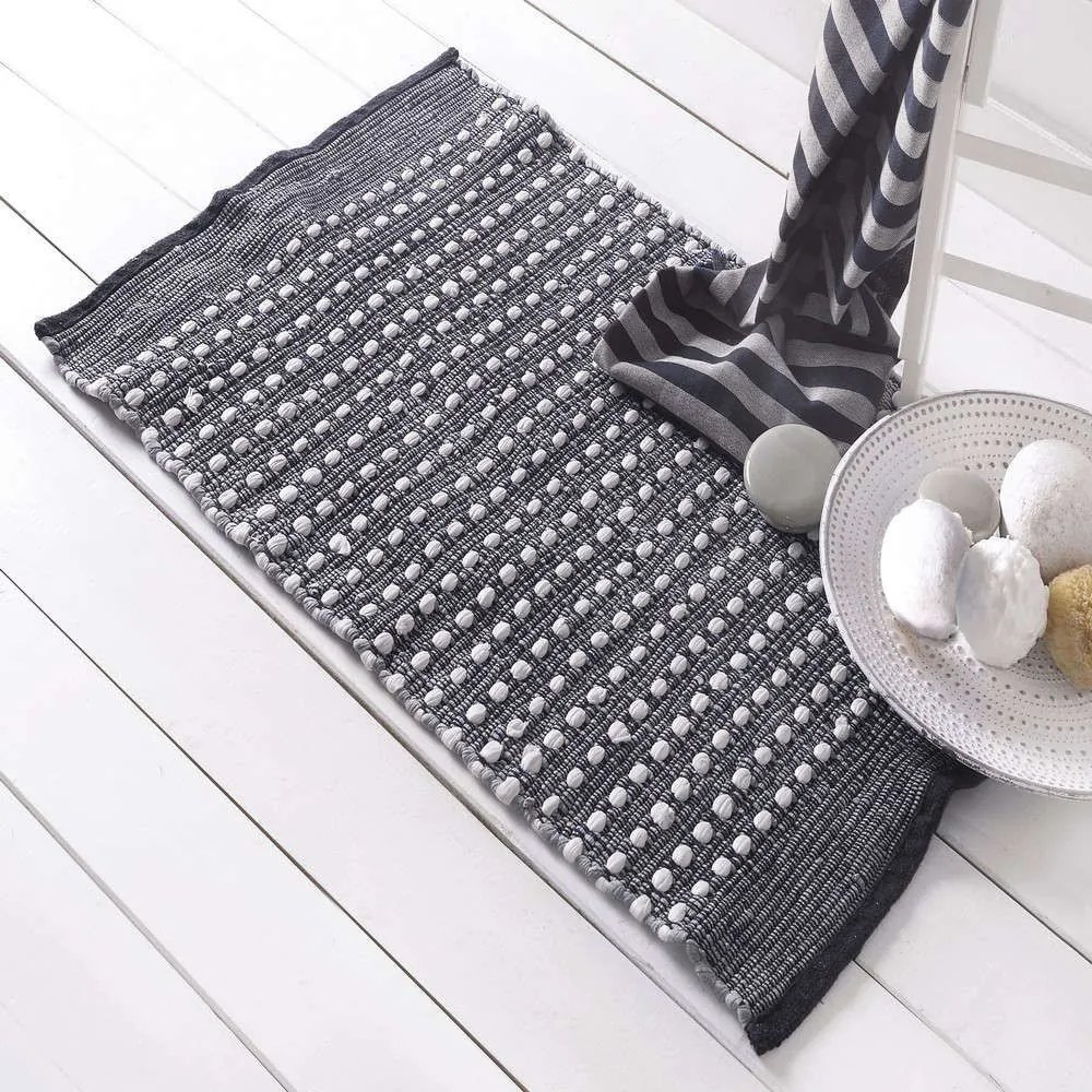 Ταπέτο Μπάνιου Roxy Grey Ρυθμός 70Χ140 70x140cm 100% Cotton