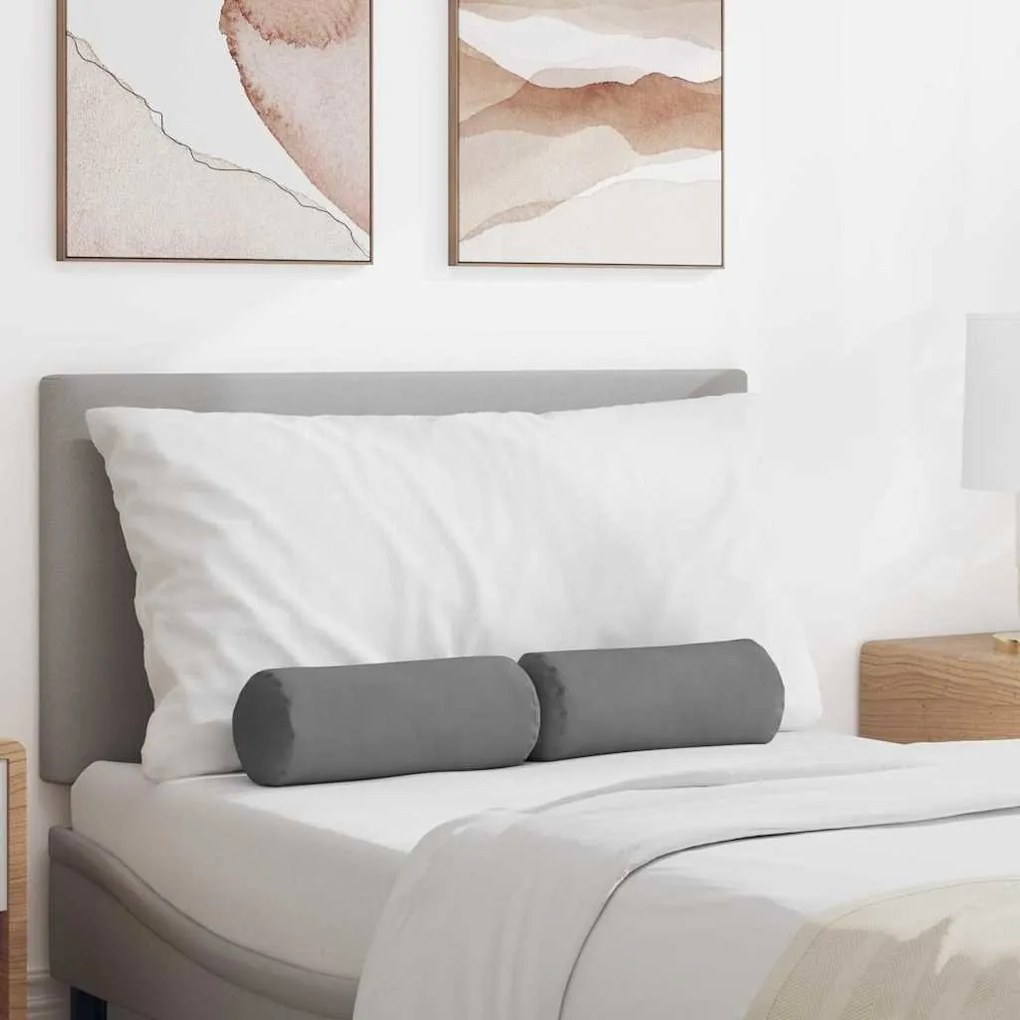 vidaXL Μαξιλάρια Στήριγμα 2 pcs Σκούρο Γκρι Ø 15 x 40 εκ